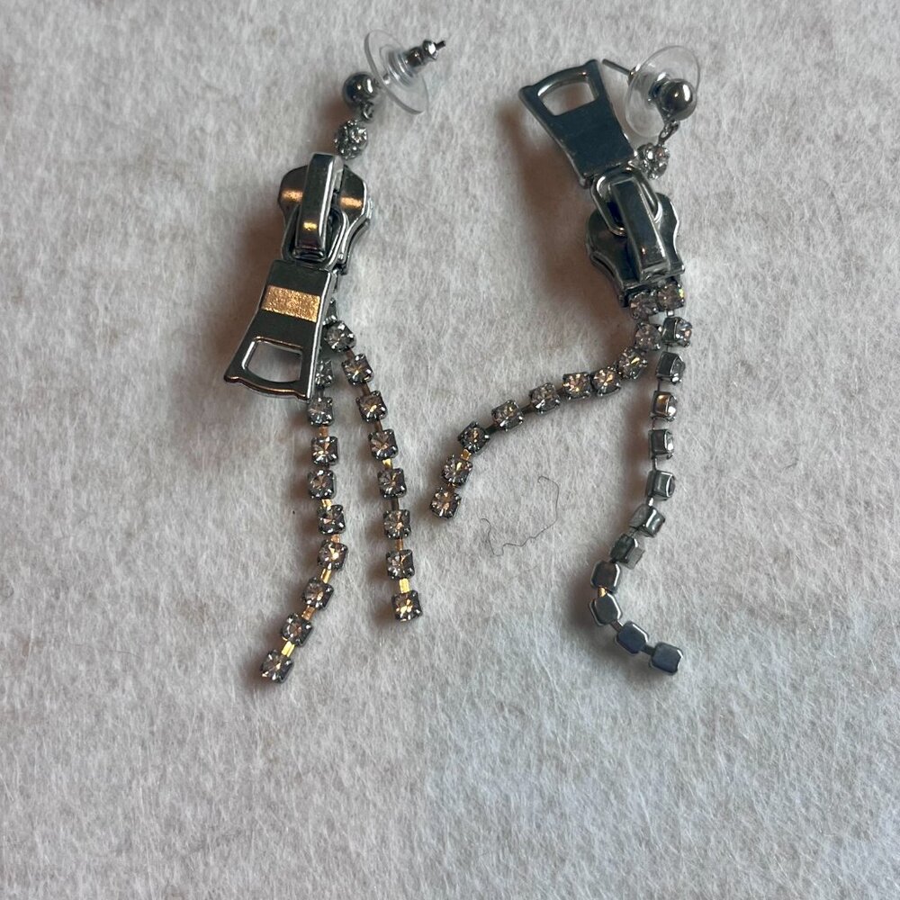Crystal zipper earrings